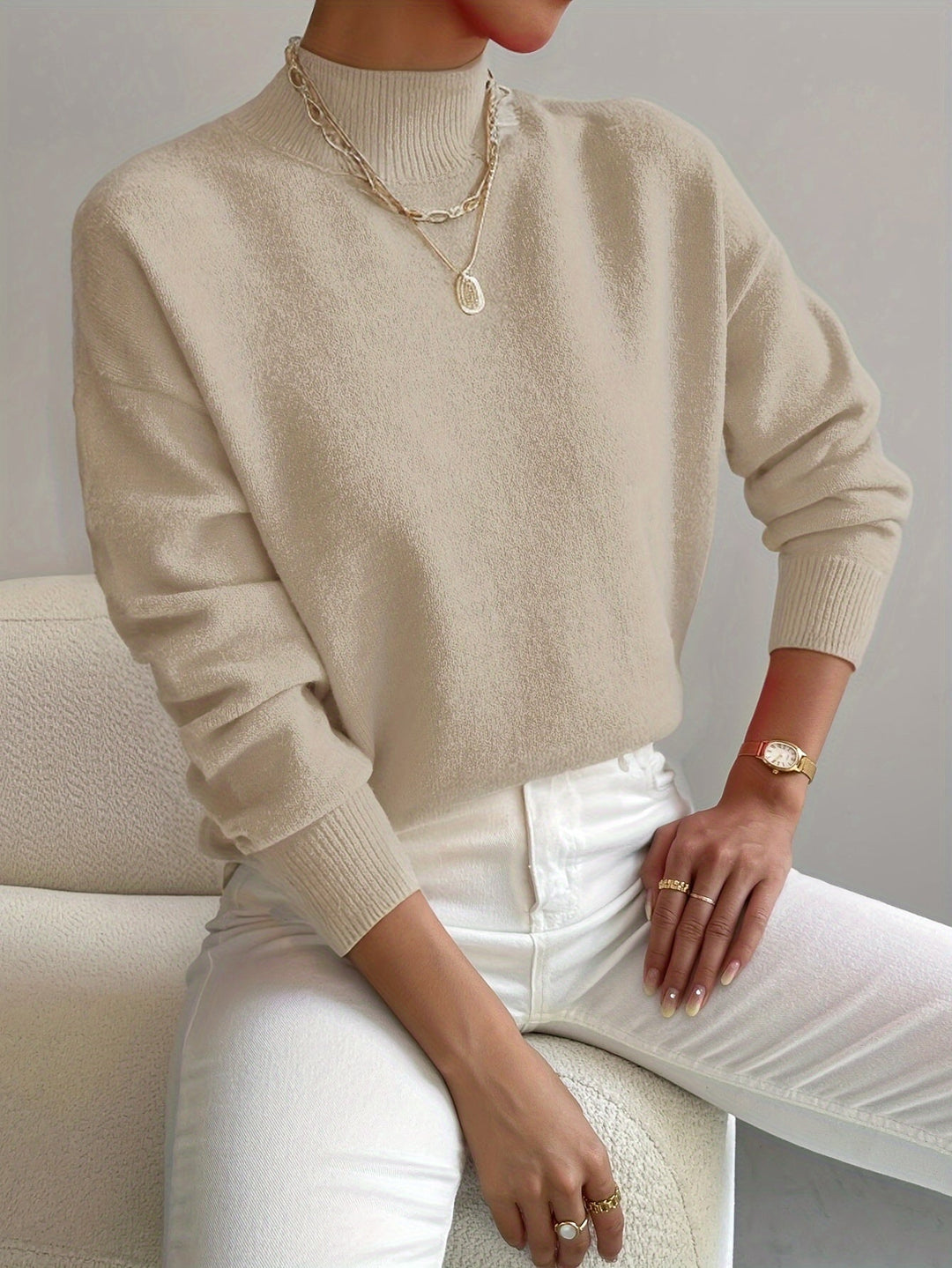 Suzanne | Soft Mock-Neck Sweater