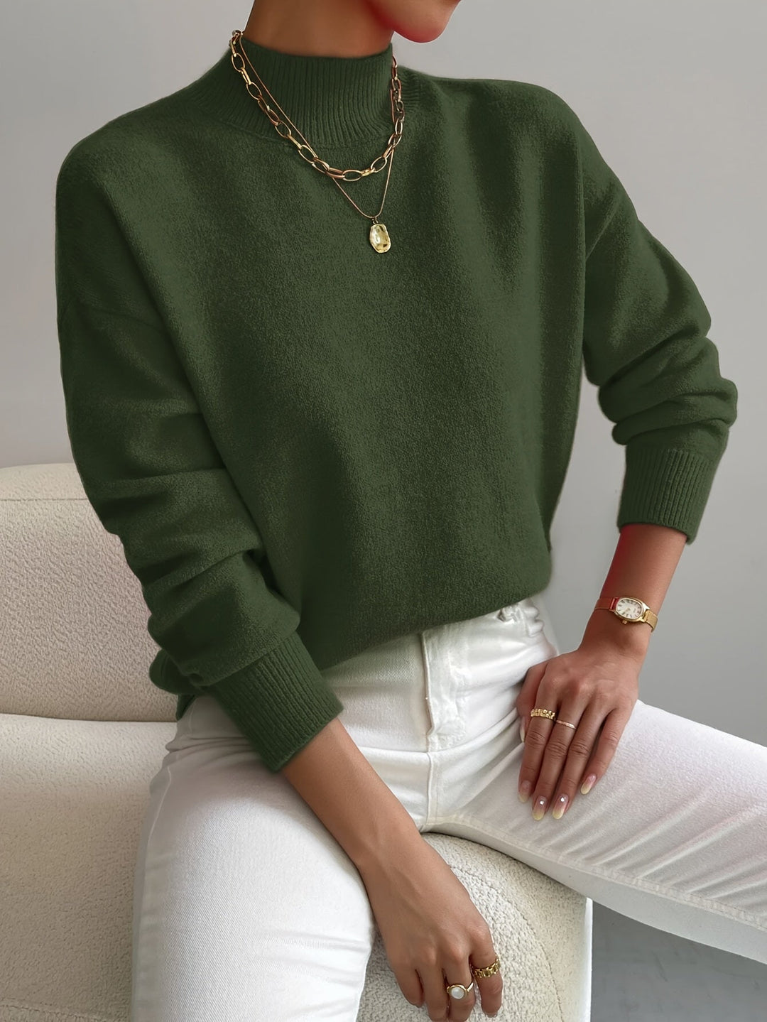 Suzanne | Soft Mock-Neck Sweater