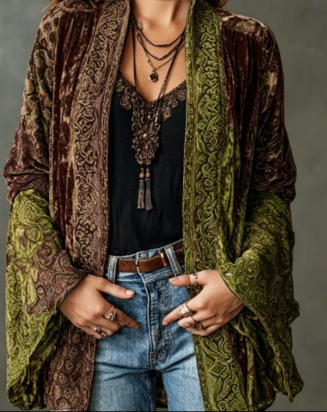 Carcy | Boho Embroidered Kimono Cardigan