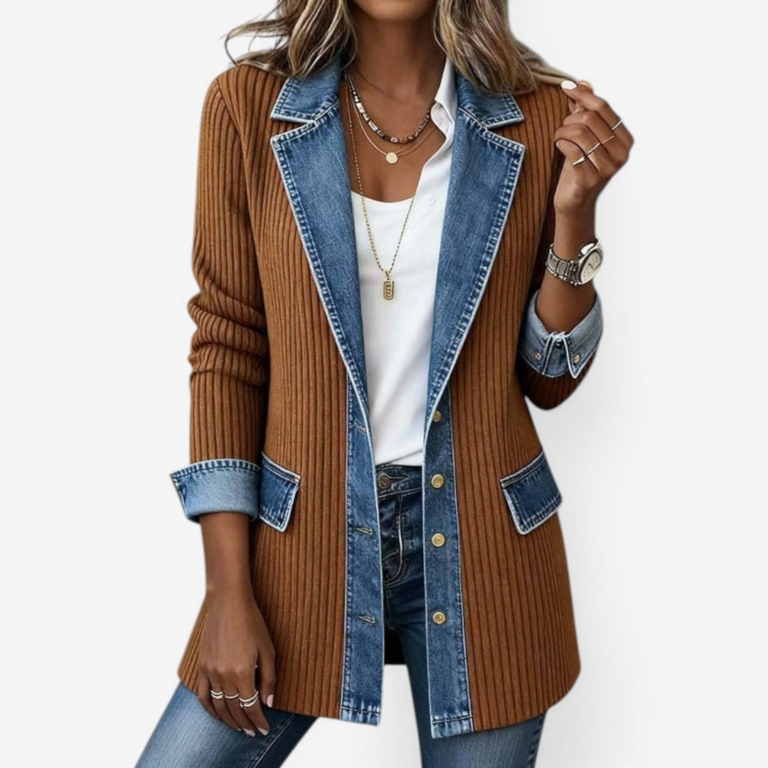 Clarisse | Elegant Layered Collar Button Jacket