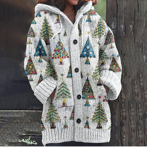 Suzanne | Festive Warm Hooded Cardigan