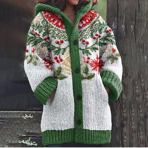 Gerlinde | Festive Hooded Cardigan