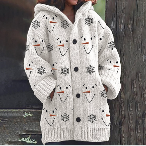 Suzanne | Festive Warm Hooded Cardigan