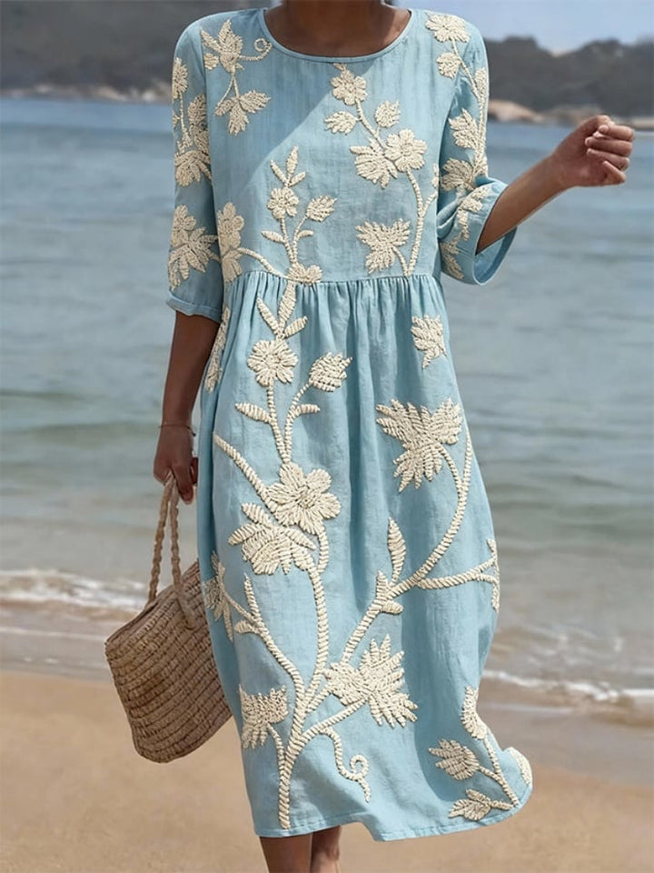 Brianna | Elegant Mid Sleeve Floral Dress