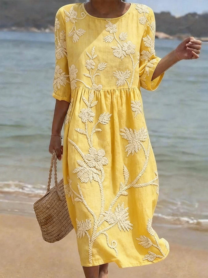 Brianna | Elegant Mid Sleeve Floral Dress