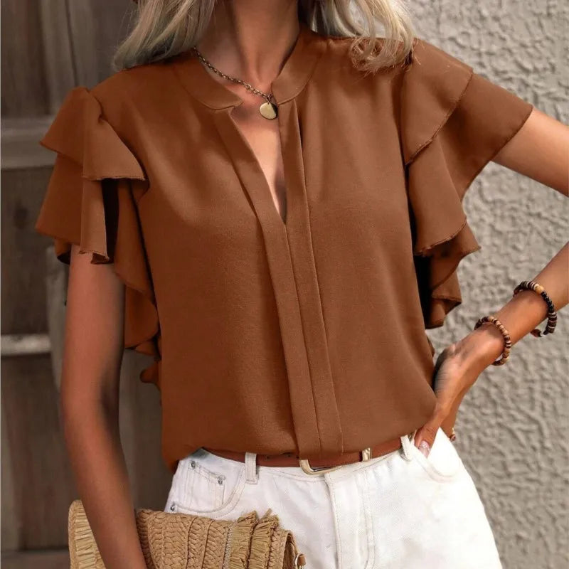 Amira™ - Chic Blouse with Elegant Ruffle Sleeves
