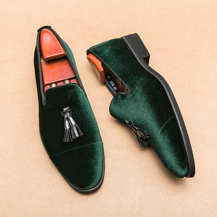Caleb | Classic Velvet Tassel Loafers