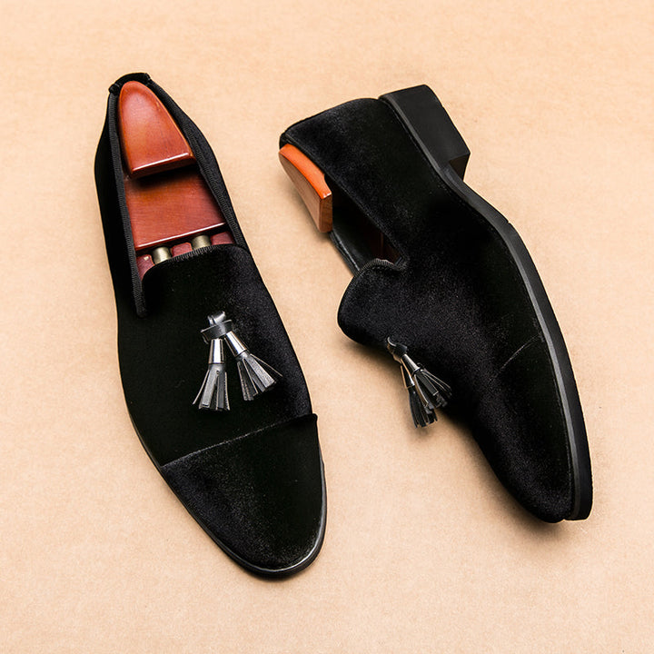 Caleb | Classic Velvet Tassel Loafers