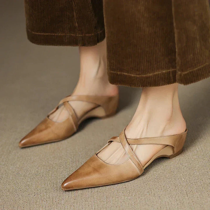 Carmela | Pointed Mules with Crossed Straps