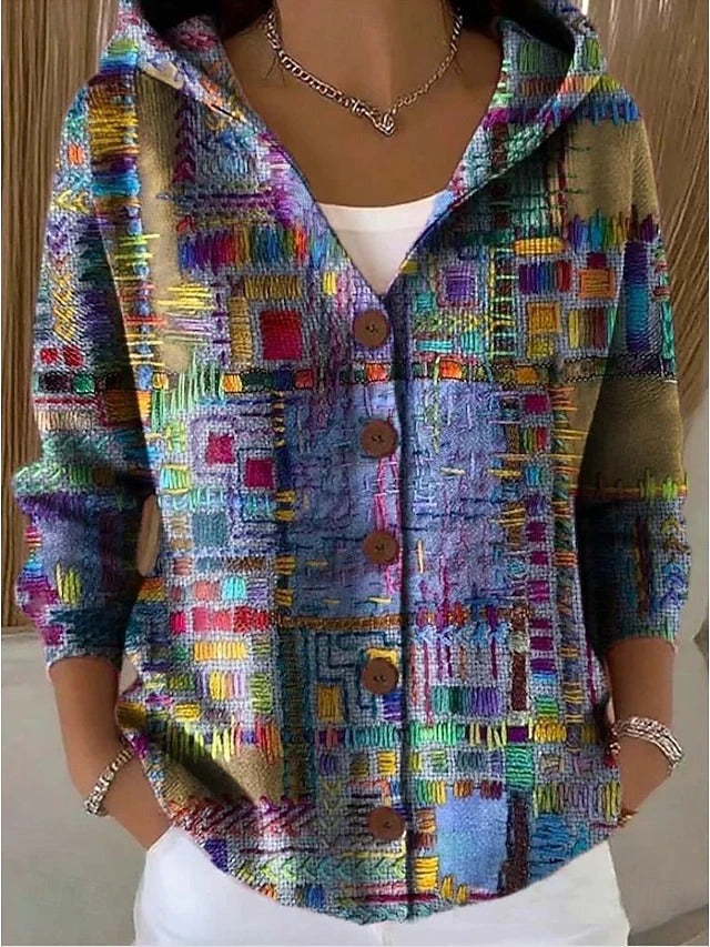 Grace | Button Hooded Sweater