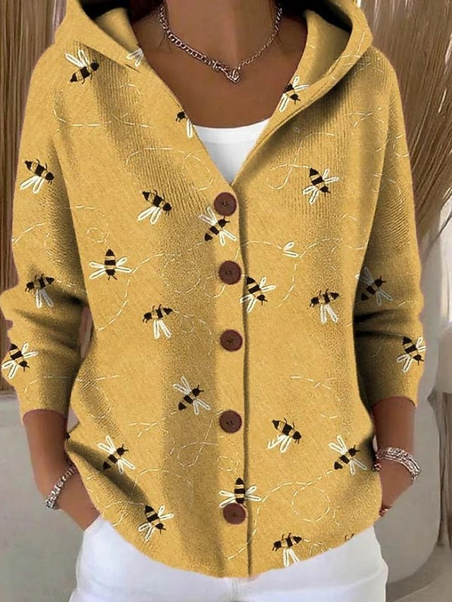 Grace | Button Hooded Sweater
