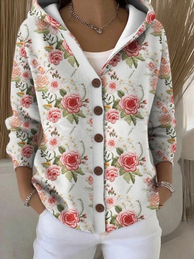 Grace | Button Hooded Sweater