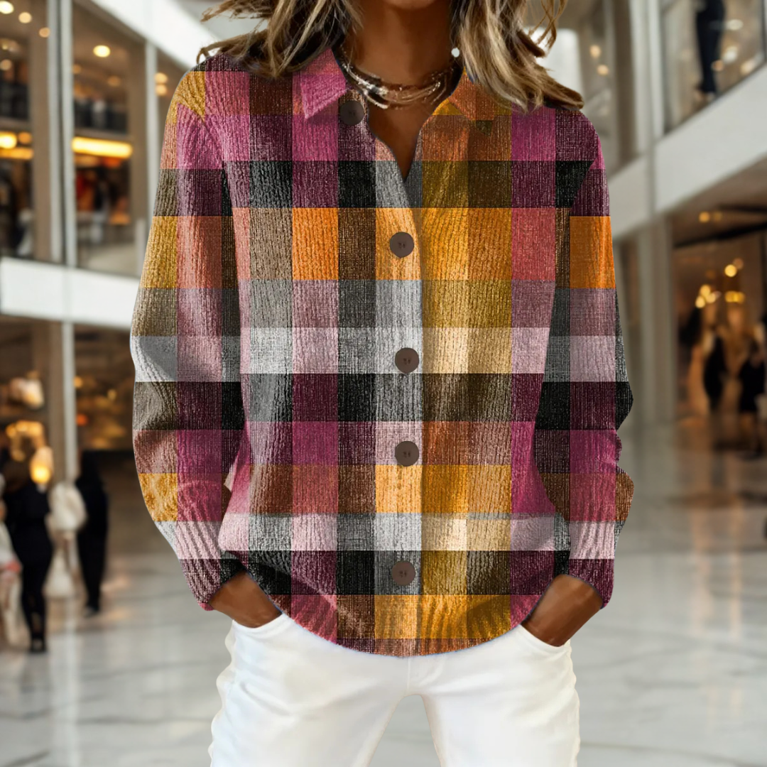 Amélie | Modern Plaid Statement Cardigan