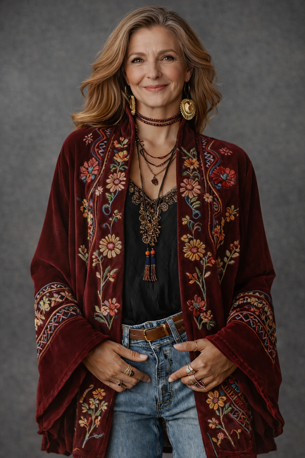 Amelie | Stylish Velvet-Touch Bohemian Cardigan