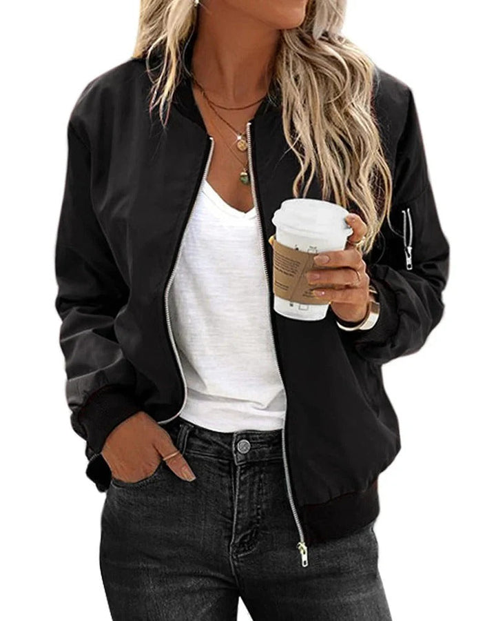 Chiara | Classic Zip Bomber Jacket For Women