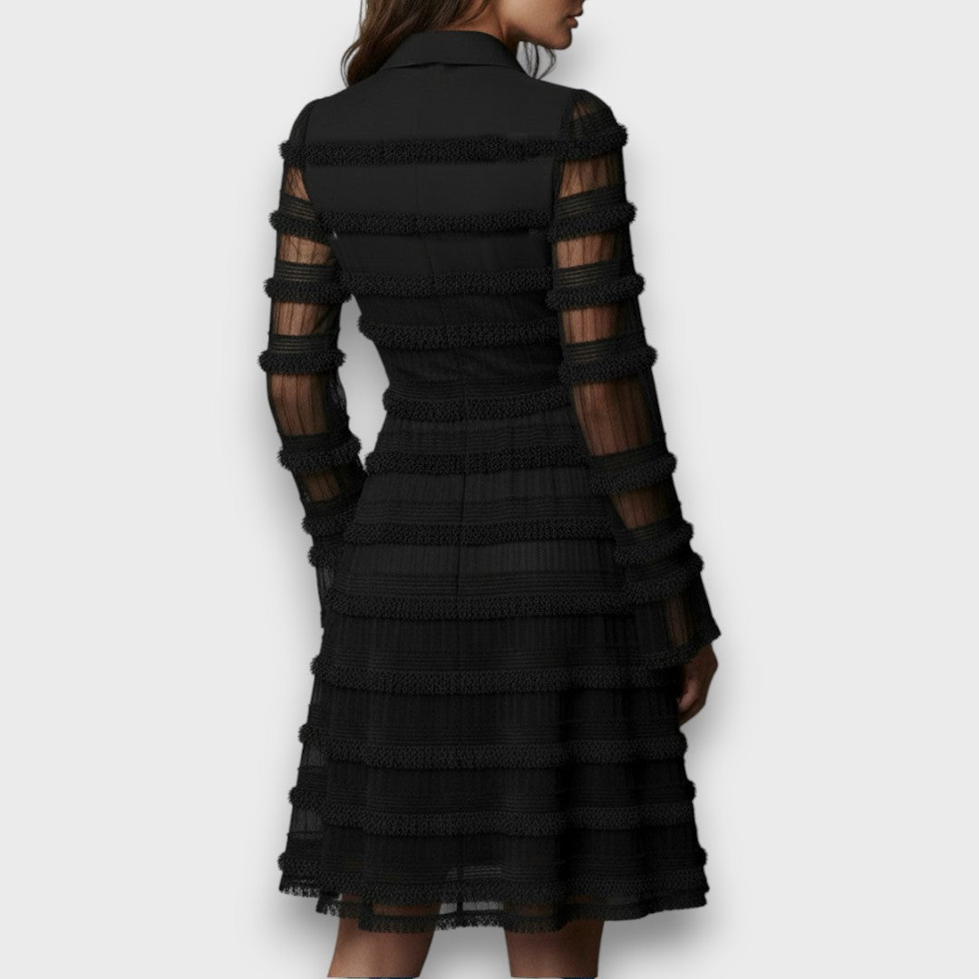 Alliah | Timeless V-Neck Long Sleeve Dress