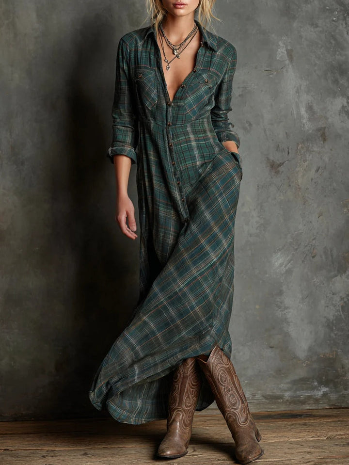 Valentina | Long Plaid Dress
