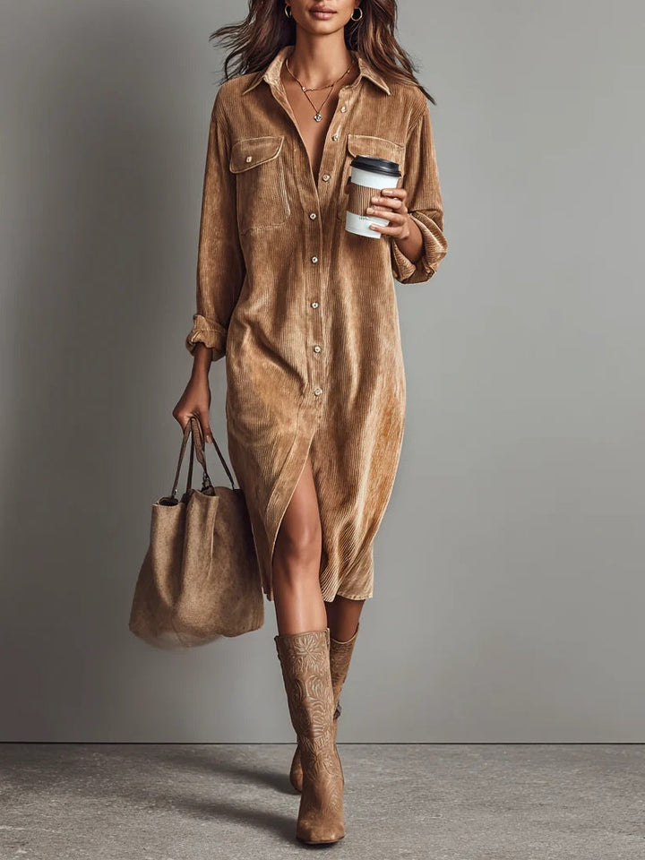 Estela | Midi Corduroy Dress