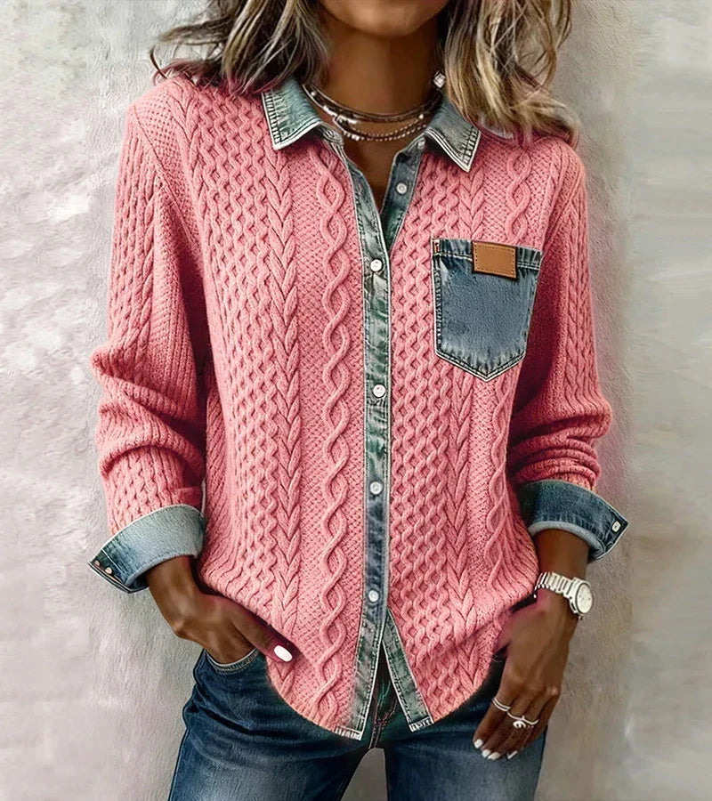 Arielle | Patchwork Knit Top