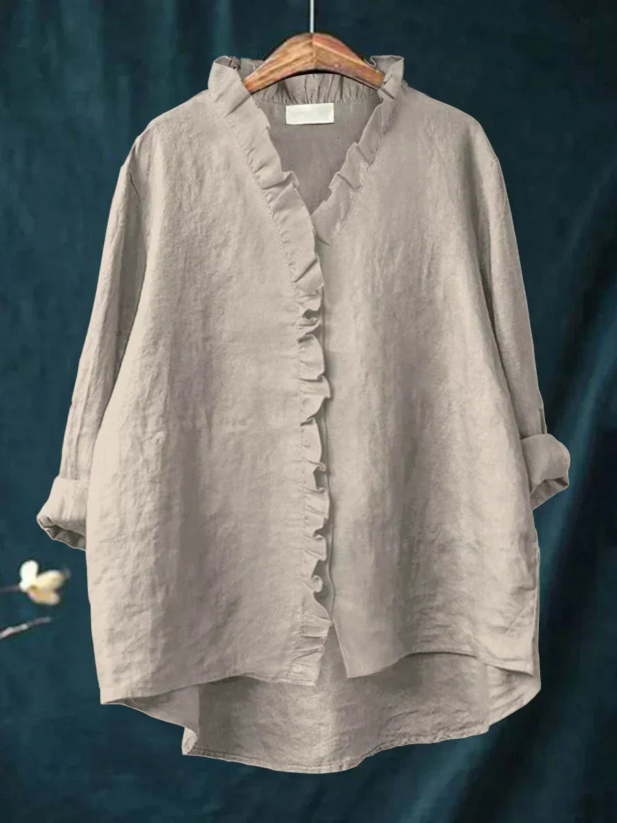 Cecily | Casual Ruffle V-Neck Blouse
