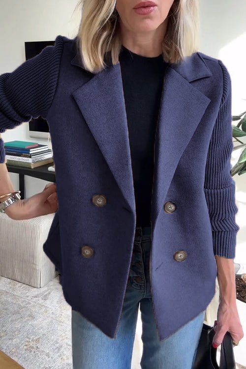 Alina | Elegant Knit-Sleeve Blazer