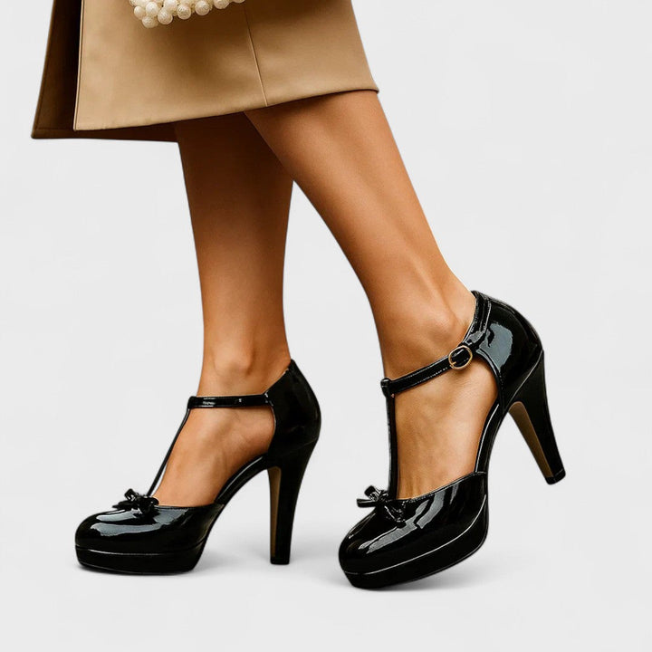 Bella | Elegant T-Strap Platform Heels