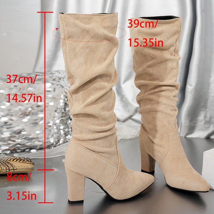 Adele | Slouch Pointed-Toe Heeled Boots
