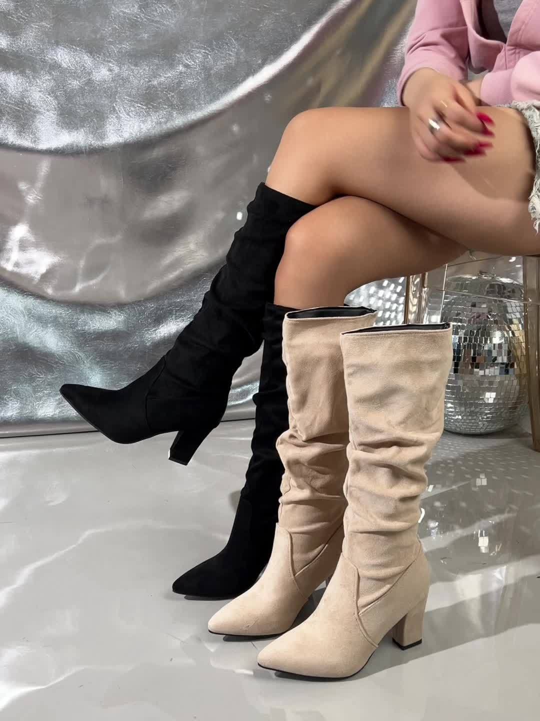 Adele | Slouch Pointed-Toe Heeled Boots