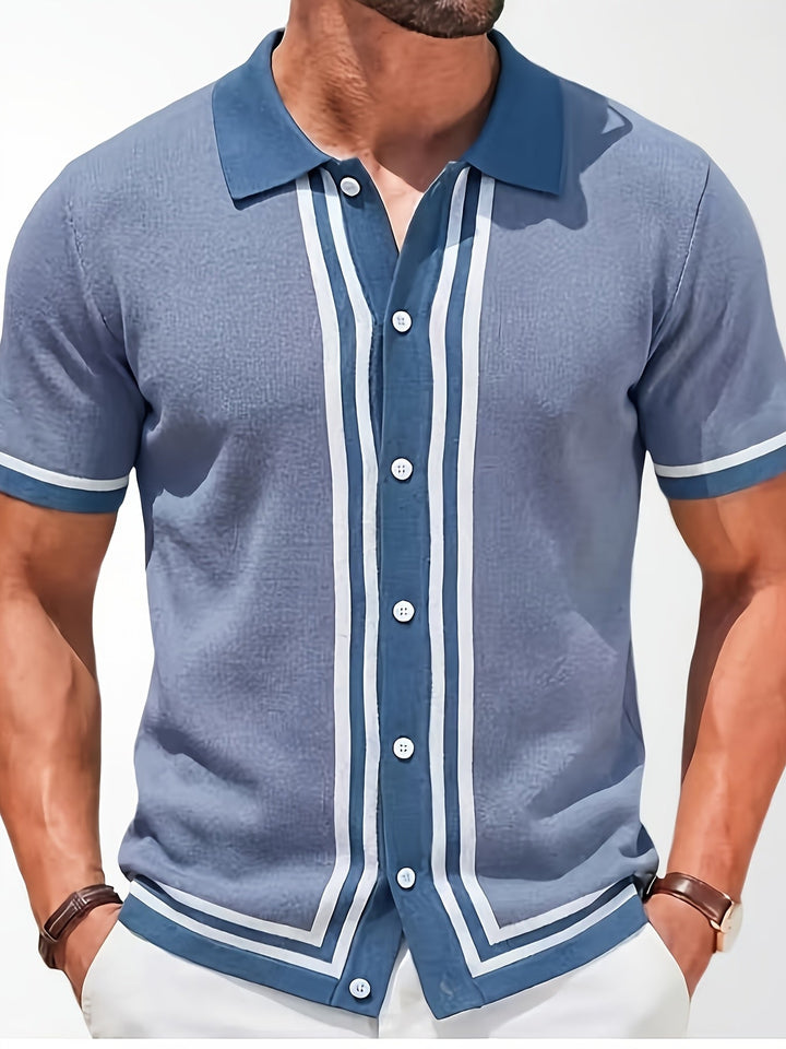 Cedric | Retro Striped Knit Shirt
