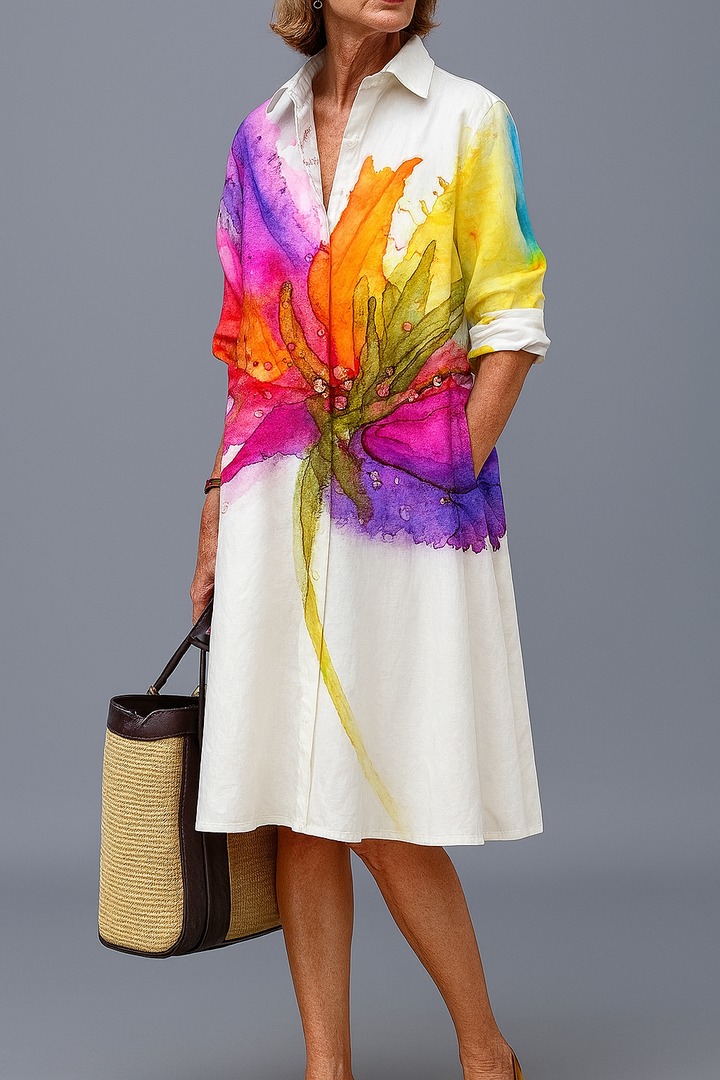 Callie | Sophisticated Pattern Midi Dress