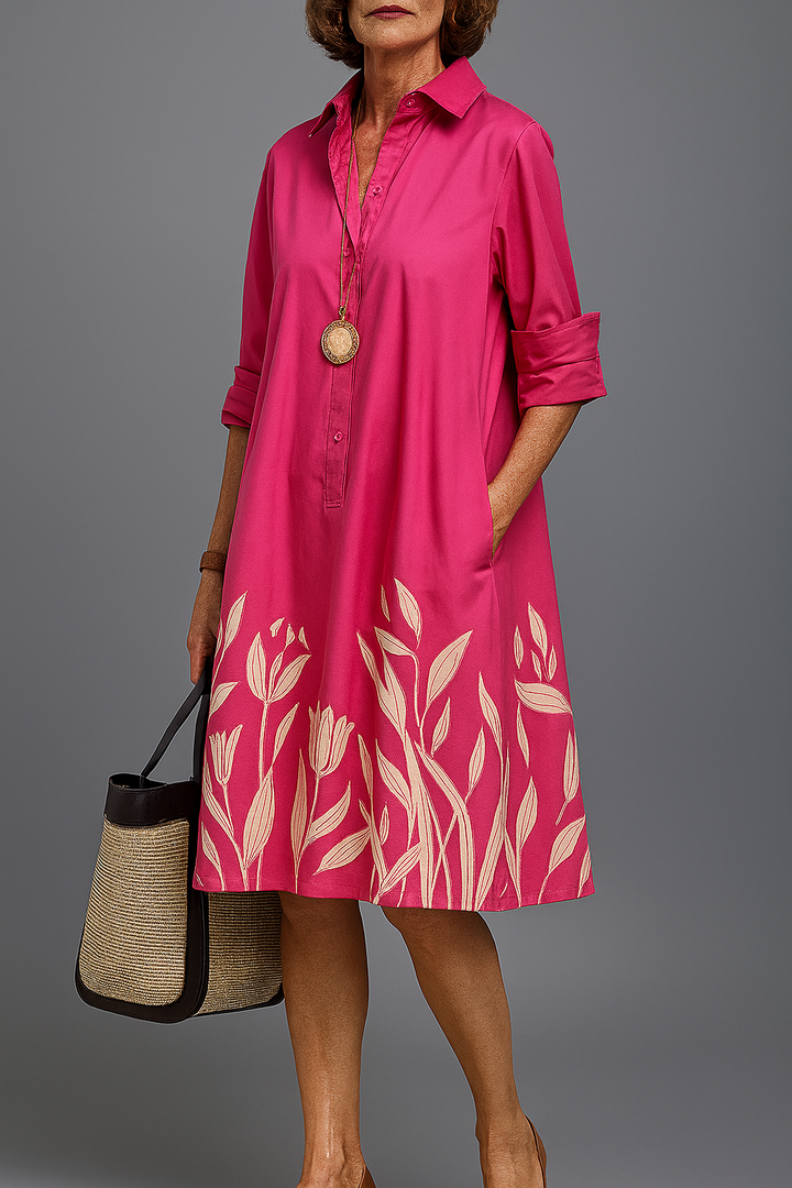 Callie | Sophisticated Pattern Midi Dress