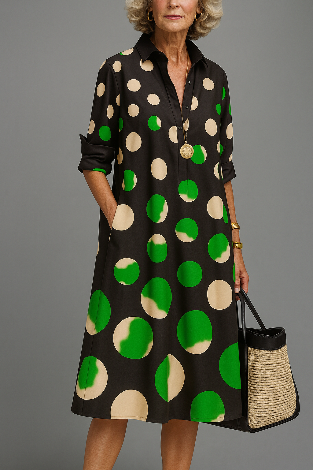 Callie | Sophisticated Pattern Midi Dress
