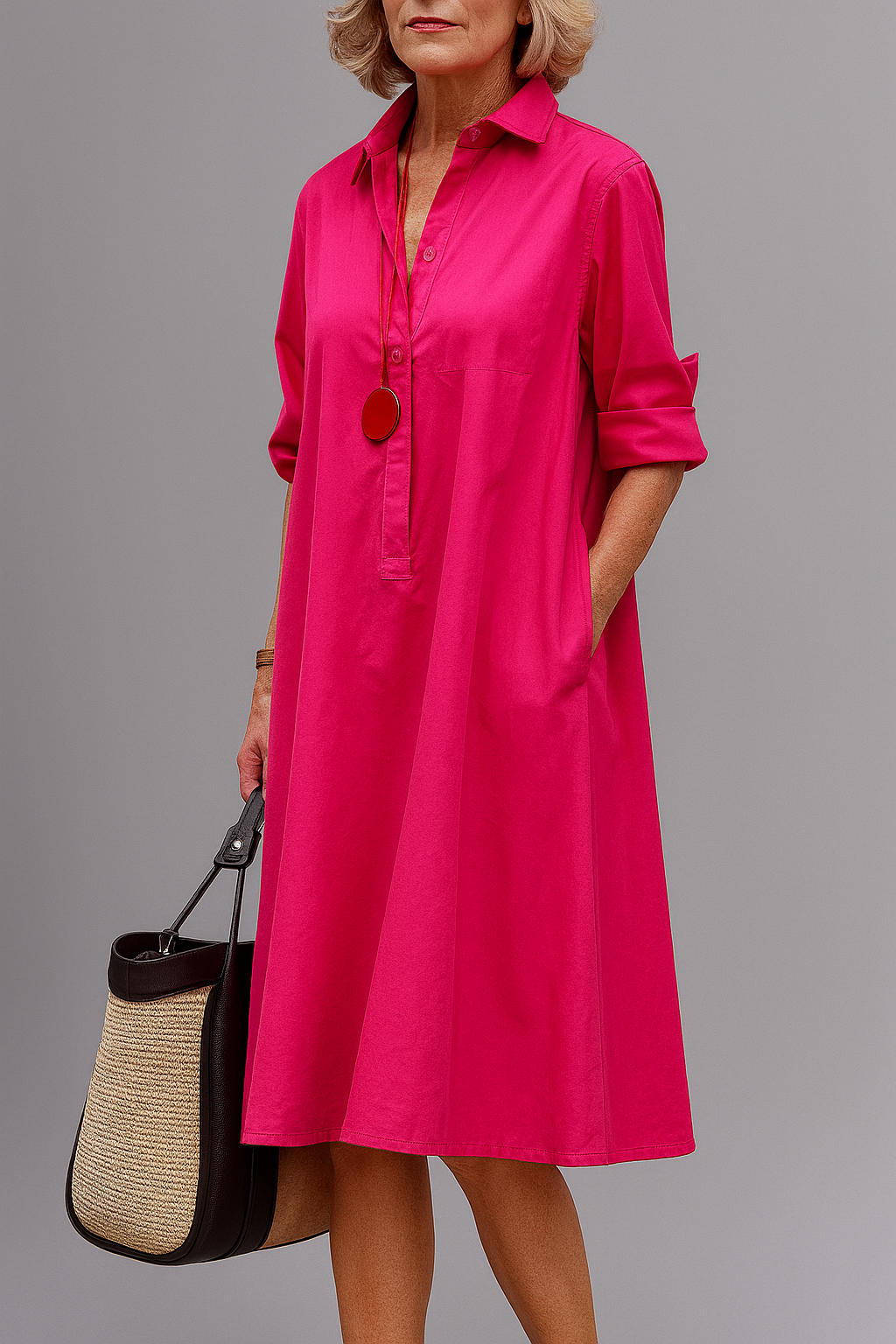 Callie | Sophisticated Pattern Midi Dress
