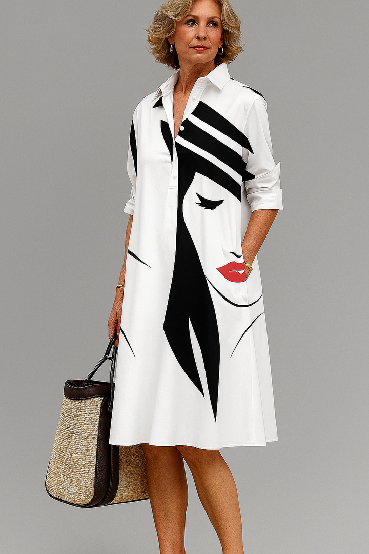 Callie | Sophisticated Pattern Midi Dress