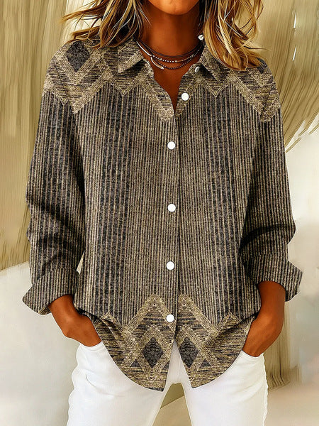 Marisol | Vintage Print Button Blouse
