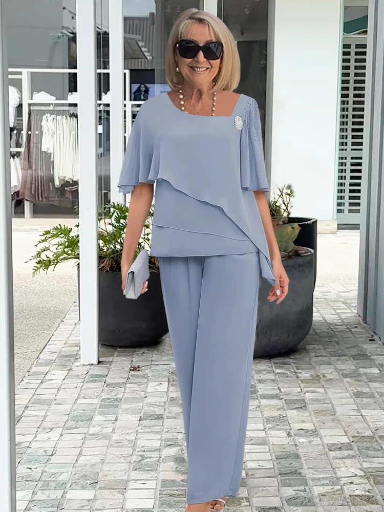Caroline | Elegant Wide Sleeve and Trouser Set