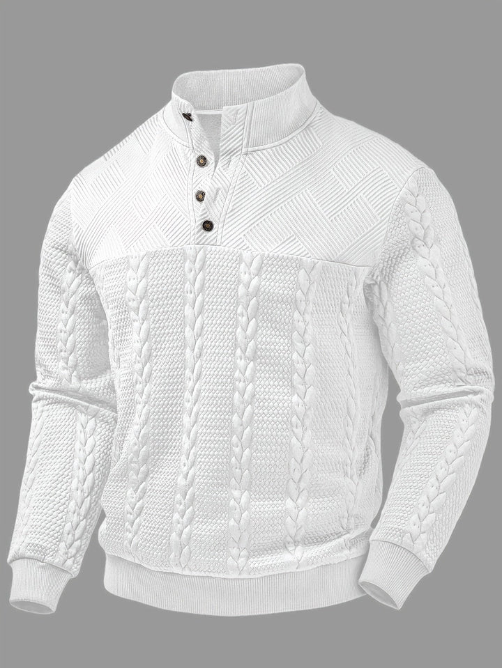 Callum | Textured Stand-Collar Henley