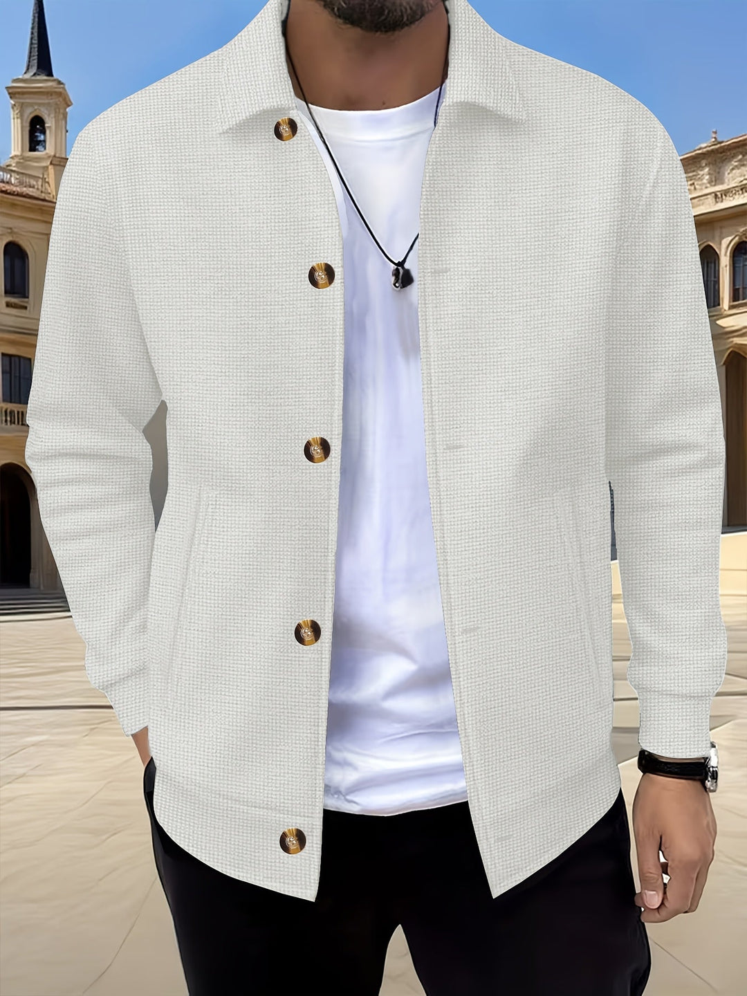Camden | Textured Button-Front Overshirt Jacket