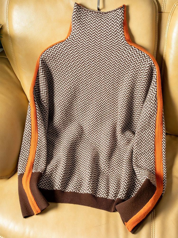Avery | Elegant Contrast Turtleneck Sweater