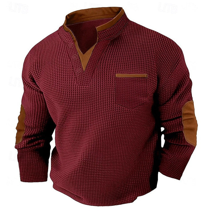 Beckett | Textured Long-Sleeve Henley Shirt