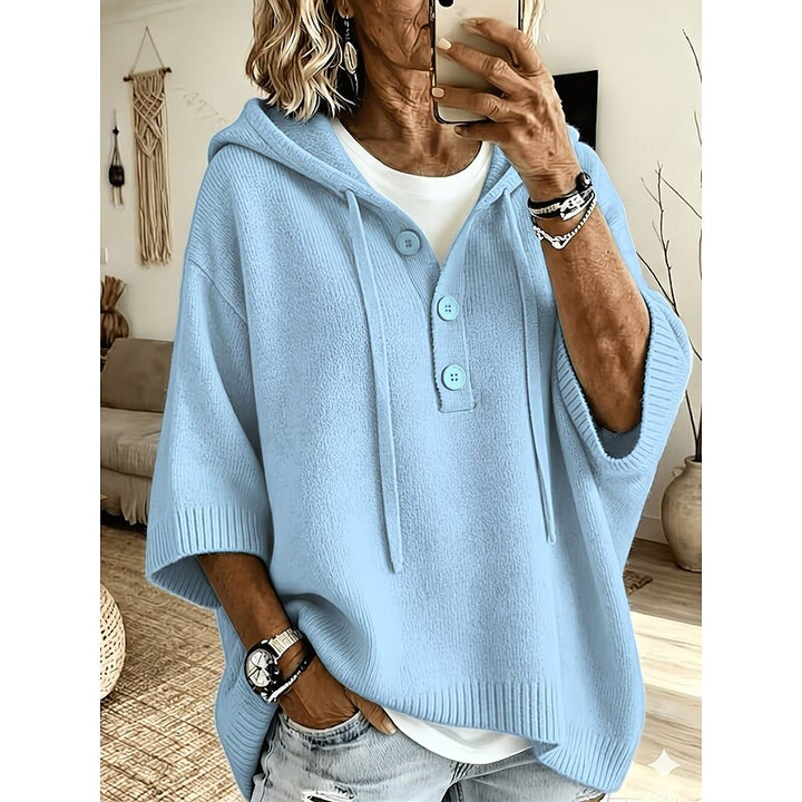 Camryn | Relaxed Hooded Button Sweater