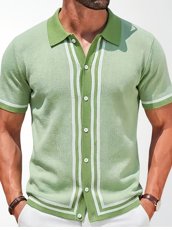 Cedric | Retro Striped Knit Shirt