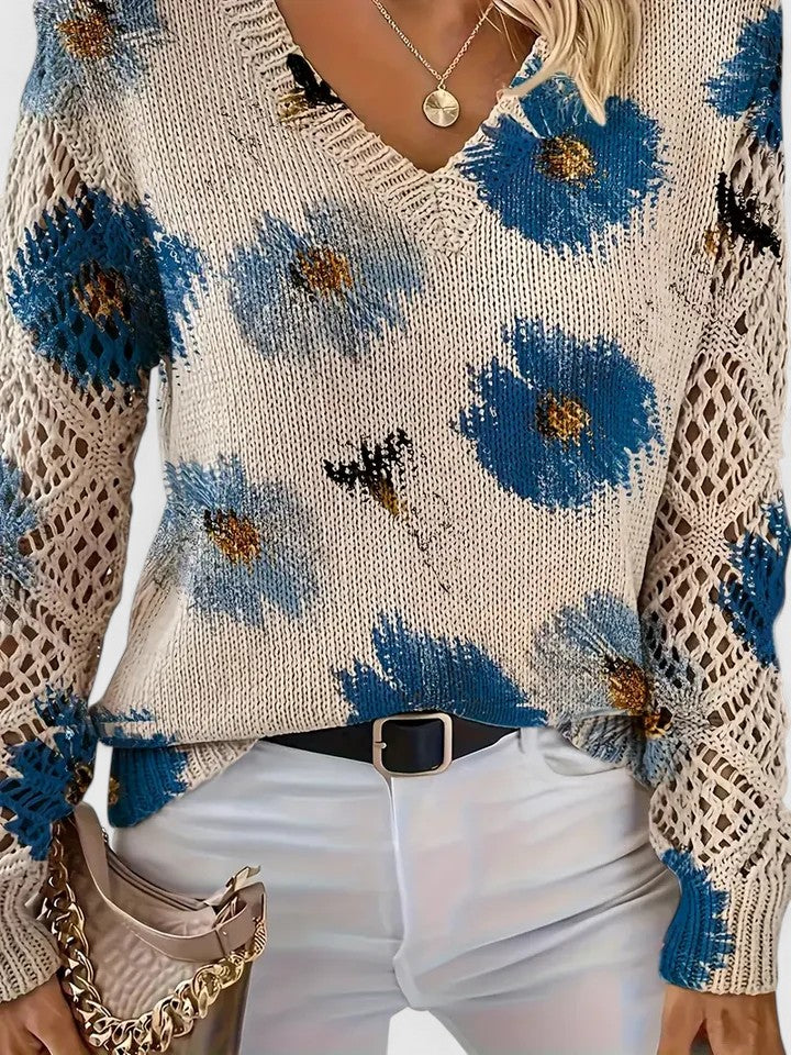 Bronwen | Floral Openwork Sweater