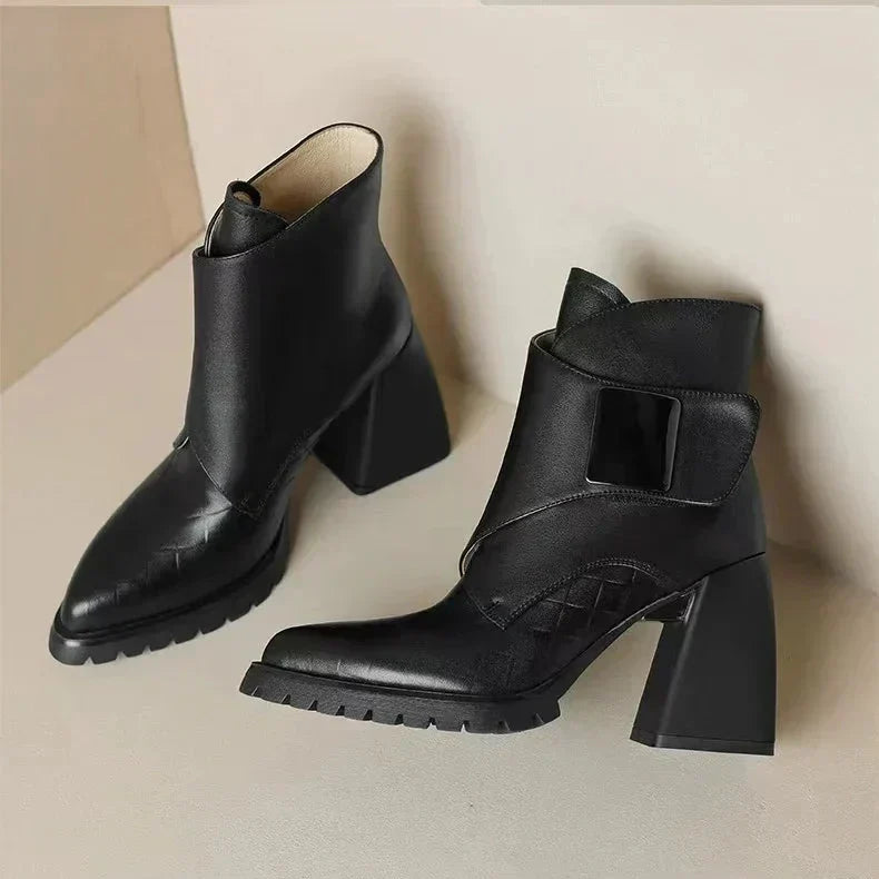 Abigail™ | Ankle Block Heel With Strap Detail