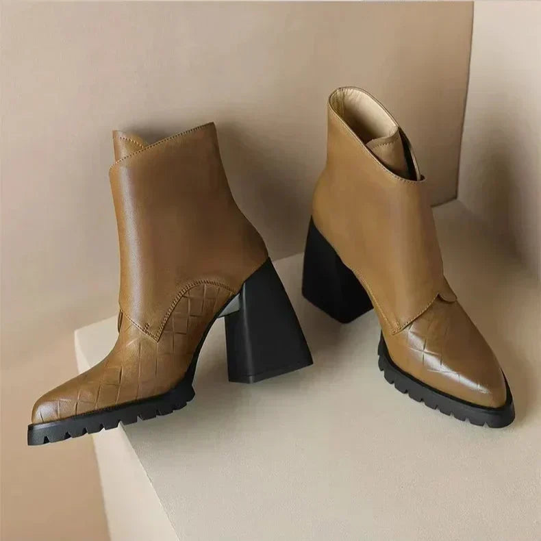 Abigail™ | Ankle Block Heel With Strap Detail