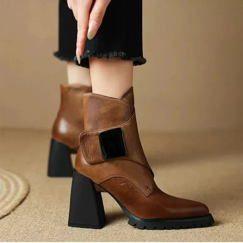 Abigail™ | Ankle Block Heel With Strap Detail