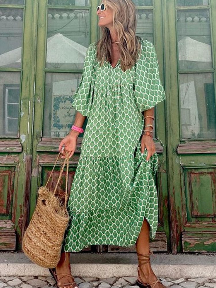 Alina | Stylish Boho Wide Sleeve Dress
