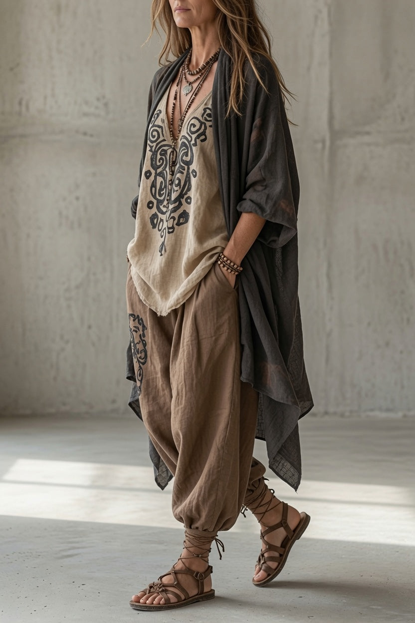 Thalia | Bohemian Draped Three-Piece Set
