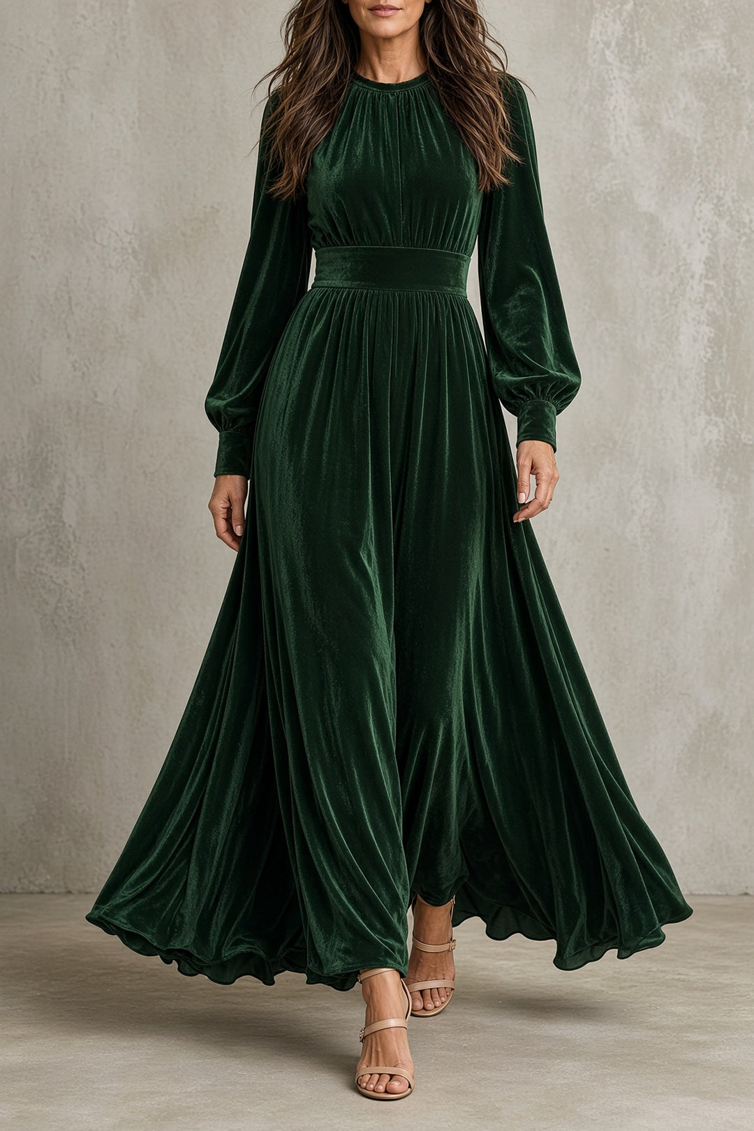 Rhea | Flowing Pleated Maxi Dress
