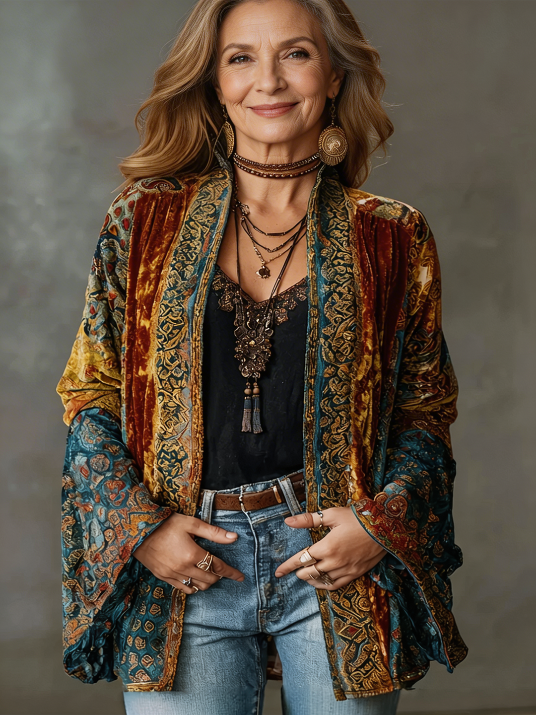 Carcy | Boho Embroidered Kimono Cardigan
